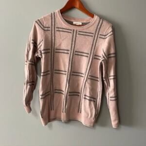 Womens Size L Charter Club Pink Sweater Pink, gray, and metallic silver 55%, cot